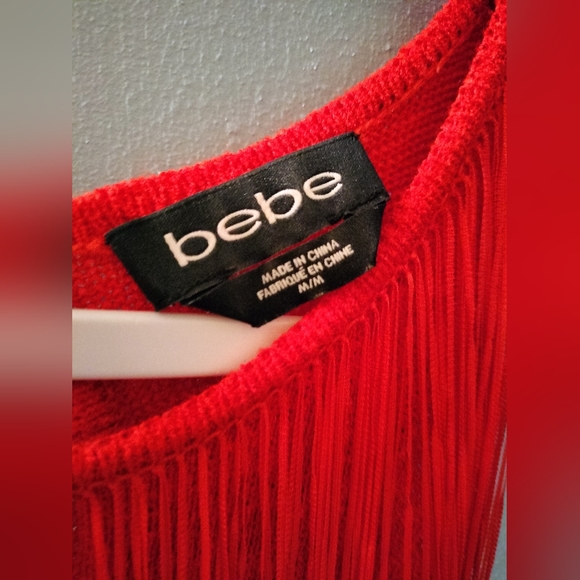 Bebe Red Fringe Top - Picture 4 of 6
